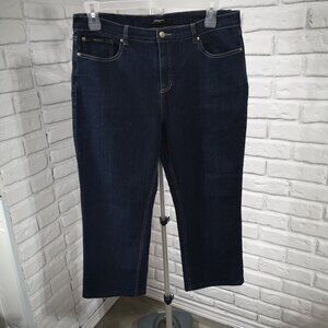 Simon Chang Denim Ladies Size 16 Dark Wash Straight Leg Blue Jeans